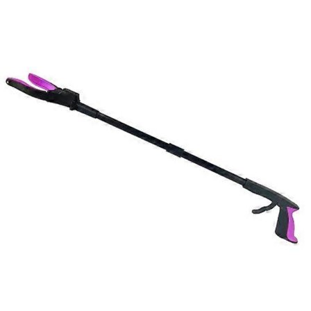 Utdragbar gripklo med ficklampa, 81 cm hopfällbar skräpplockare för gräsmatta, 90° roterande halkfritt grepp, kraftig pinne Orange