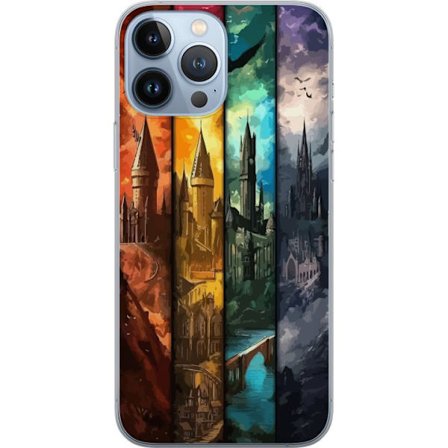 Kompatibelt Mobilskal till Apple Apple iPhone 13 Pro Max Fyra magiska slott i olika elementfärger, episk fantasykonst med eld vatten luft och mörker