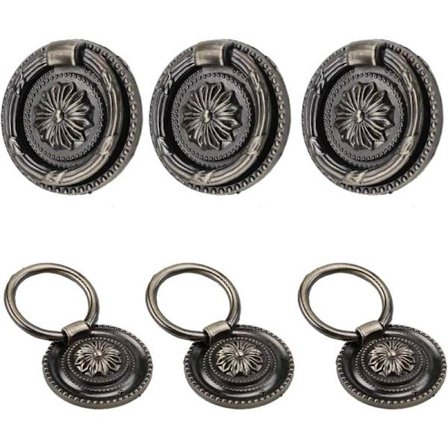 6 st Vintage Möbelhandtag, Vintage Mässingsmöbelknopp, Vintage D