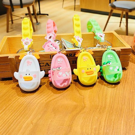 Unzip søde dyr små hjemmesko kreativ bil nøglering taske pend