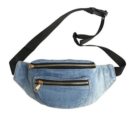 Retro tvättbar denim bröstväska Fashion Cross Body midjeväska