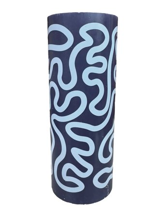 Pillar Candle, Dark Blue/Light Blue Navy Studio About