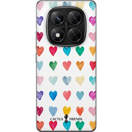 Yhteensopiva Puhelinkuori Xiaomi Xiaomi Redmi Note 14 Pro Cactus and Friends - Watercolor Love Grid