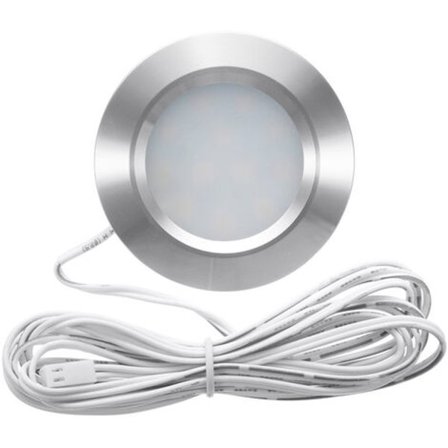 Infälld 12LED RV Båt Infälld Taklampa 12V Led Lampor Rund Form Ultratunn Husbil Inredning Belysning Liten Downlight med Kabel - Varm Vit