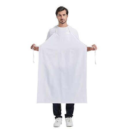 Vandtæt Arbejdsforklæde Hagesmæksforklæde til Slagtere, Kødforarbejdning, Kæledyrsbad, Havearbejde - CFS0007, Tynd Hvid, One Size_Billige gaver