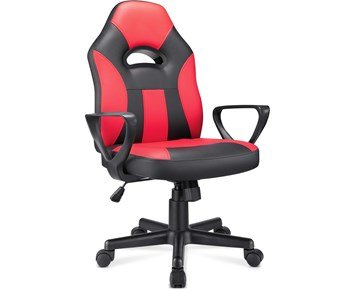 Mission SG Ymir V2 Black/Red - Bekväm gamingstol med tiltbart ryggstöd för barn