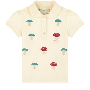 Kids - Gucci Embroidered polo - Tops - 9-12 months - Beige - Mädchen