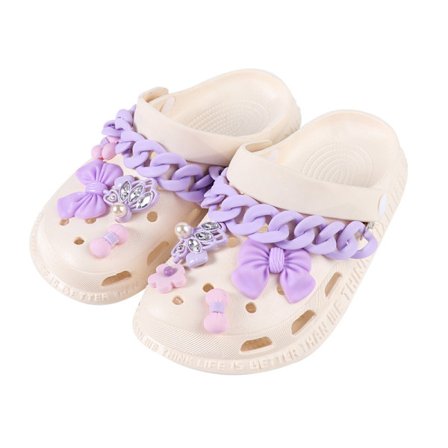 Pen og hage blomst sko (lilla [8 + 22cm kjede] (ekskludert sko