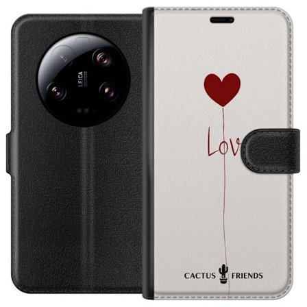 Kompatibelt Lommeboketui til Xiaomi Xiaomi 13 Ultra Cactus and Friends - Love Balloon Minimal