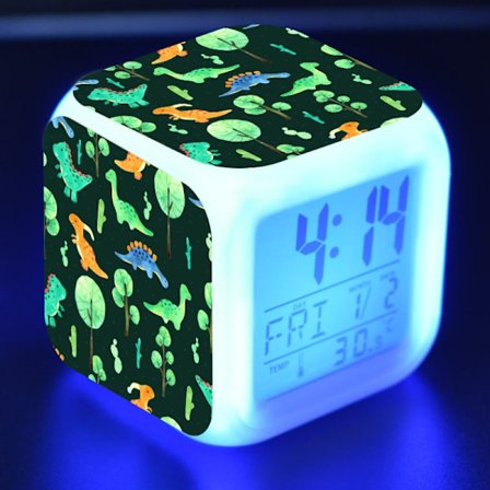 Alarmklokke for barn, guttegaver (dinosaur), digitale alarmklokker