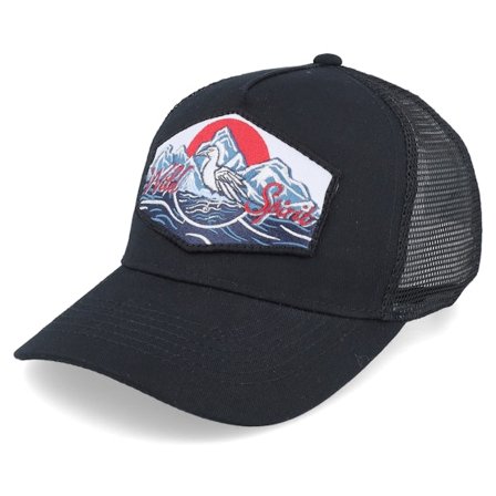 Wild Spirit - Noir trucker Casquette - Kids Bird & Mountains Patch Black A-frame Trucker @ Hatstore
