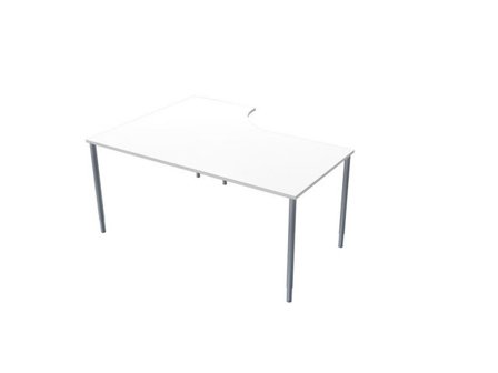 LANAB DESIGN Skrivbord Höger 160x120cm vitlaminat/grå - Lyreco - Kontorsmöbler och inredning - Bord och hurtsar - Skrivbord - Fasta