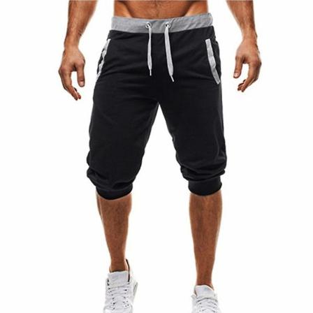 Stretch Midja För Män, Knäshorts Med Dragsko Black M