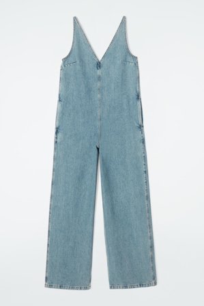 COS Frauen Jumpsuit Aus Denim Mit V-Ausschnitt in Blau