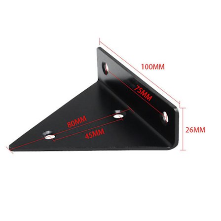 2 stk. hyldebeslag, hyldebeslag, skjulte usynlige hyldebeslag, trekant væghyldebeslag, til stue soveværelse (sort)