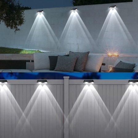 5 stk. Solcelle Udendørs Væglamper – Vandtætte Rustfri Stål Have Patiolamper