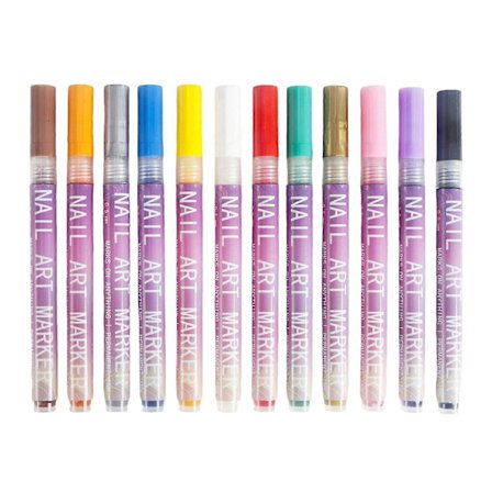 Neglekunst Pen Sæt 24 Farver, Hurtigtørrende Neglelak Penne 0,5 mm Fin Spids, Gel Neglepenne til Neglekunst, Akryl Neglepenne Sæt til DIY Manicure [