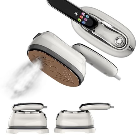 Ångstrykjärn, intelligent LCD-display med sex justerbara inställningar.