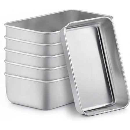 6-pack matlådor med lock, matlådor för matberedning, återanvändbara, rostfritt stål, ugn-, frys- och diskmaskinssäkra (500 ml)