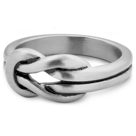 Evan Archer Matte Steel Hercules Knot Ring for Men - Steel rings