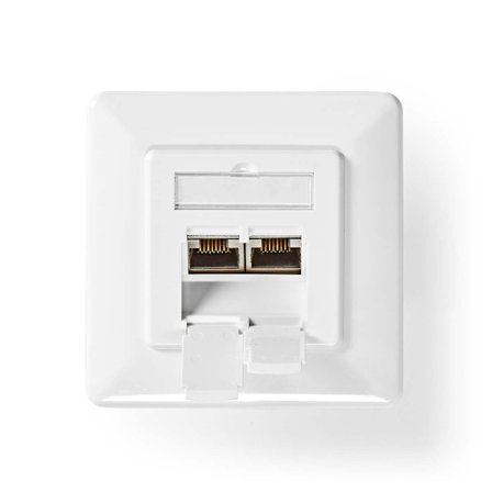 Netværksvægboks | In-wall | 2-Port port(s) | CAT7 | Lige | Hun | Guldplateret | PVC | Elfenben | Box