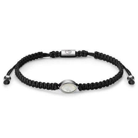 Atlantis | Black Nylon Mother-of-Pearl Bracelet for Men - Braided Bracelets
