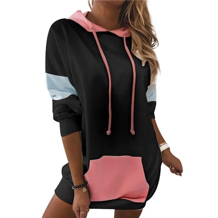 Naisten hupparitasku Mekko Pitkähihainen Löysä Pusero V