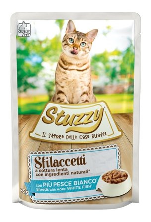 Stuzzy Sfilaccetti Con Più Pesce Bianco Cibo Umido Gatti Adulti