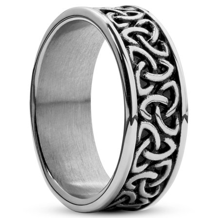 Bague Evan Enzo argentée Trinity Knot pour hommes - Bagues en acier