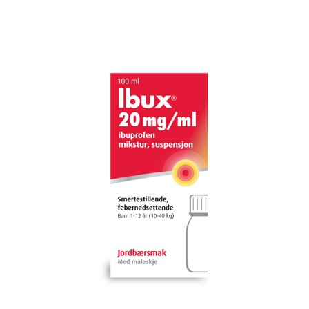 Ibux 20 mg/ml mikstur jordbærsmak 100 ml