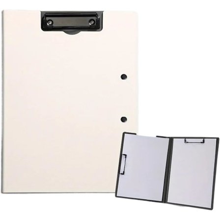 A4-mappe med dobbel metallklemme for hjem, kontor og skole (hvit)
