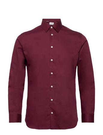 Slhslimethan Shirt Ls Classic Burgundy Selected Homme