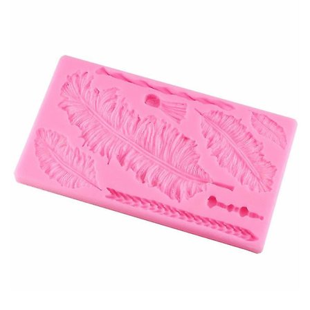 Fjerformet Kageform Silikon Fondant Dessert Bageform Værktøj Til Hjemmet Køkken (pink)
