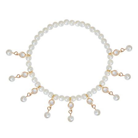 1 st (Guld) Boho-inspirerad anklet med fransar och pärlor, justerbar fotkedja med guld-kristaller