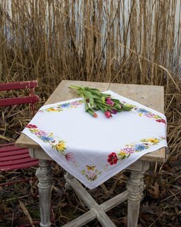 Broderipakke Duk Fargerike Blomster - Vervaco