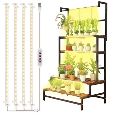 Kulmakasviteline säädettävällä korkeudella, täyden spektrin kasvivalot kukoistaviin sisäpuutarhoihin, tilaa säästävä muotoilu useille kasveille, 