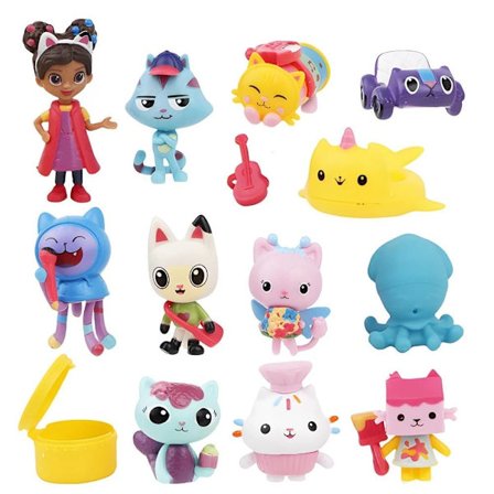 13 stk/sæt Gabby's Dukkehus Figur Model Legetøj Dukker Kagepynt Børnegave