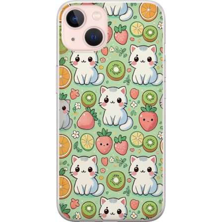 Kompatibelt Mobildeksel til Apple iPhone 13 Søte katter med frukt i leken design