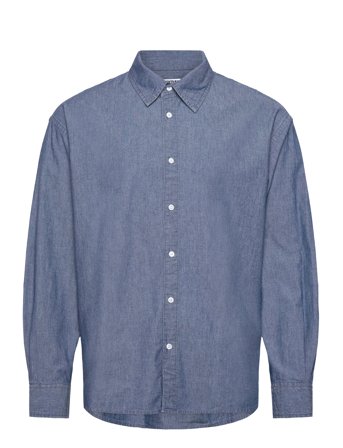 Weekday Oversized Long-Sleeved Denim Shirt - Blue - XL