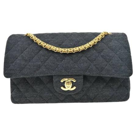 Chanel Vintage Pre-owned Bomuld chanel-tasker Grå, Dame Vintage Tasker, Størrelse: ONE Size
