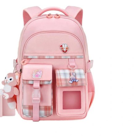 Monitoiminen söpö koulureppu tyttöjen reppu nukke koristeella L L