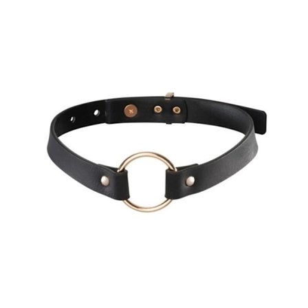 "Kedja BDSM - BIJOUX INDISCRETS - Svart - Justerbart läder - Ring för koppel - Vuxen"