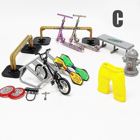 Tech Finger Skateboard Kit Finger Bike Bmx Mini To-hjulet Scooter Board Skate Fingers Sports Træning Props Ramp Skate Park Legetøj Pop
