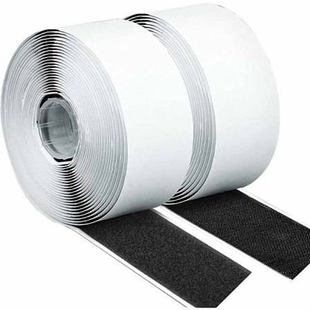 Dobbeltsidig selvklebende skrape, sterk klebende borrelås, selvklebende borrelåsstripe, for fotorammer, tepper, myggnett 20mm x 8m(2 ruller)