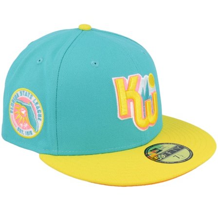 New Era - MiLB Blau fitted Cap - Key West Vacation Pack 59FIFTY Teal/Yellow Fitted @ Hatstore