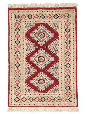 Handgeknoopt Pakistan Bokhara 2Ply Vloerkleed 64X94 Donkerrood/Bruin
