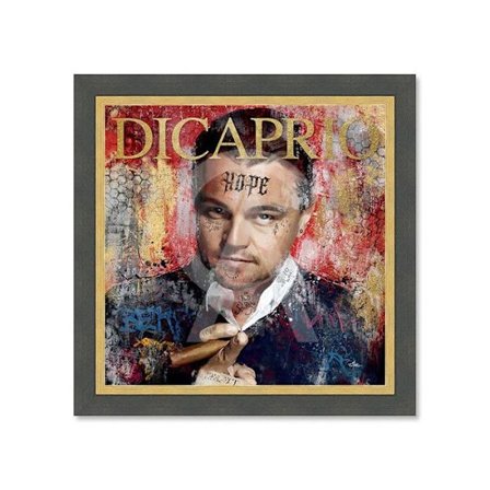 Træramme med PVC-lakering "Léonardo Dicaprio" - Sort/Guld - 40 x 40 cm - Romaric kollektion