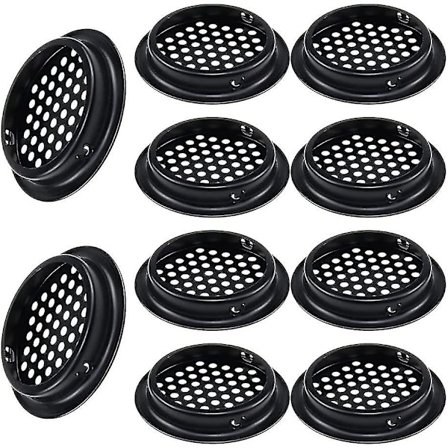Rund Ventilationsrist 10 Stk Rund Udendørs Ventilationsrist 53 Mm Rustfrit Stål Sort Ventilationsrist Holder Luftstrømmen Til Køkkenskab S