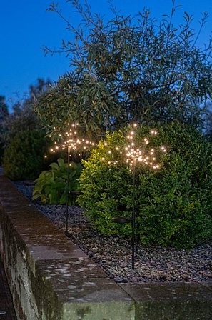 Jotex - Solcelledekoration Firework. Black mdf/metal - Køb Udendørsbelysning hos Jotex