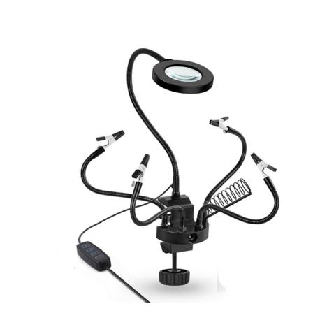 Luplampa Med Praktiska Armar - Lödningsstation För Hjälpande Han